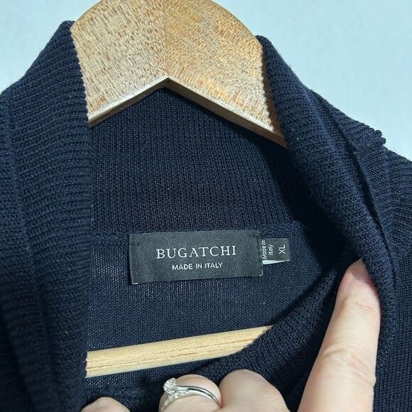 Bugatchi Super Merino Wool Turtleneck Sweater Mens XL Navy Blue Lightweight - Picture 5 of 6